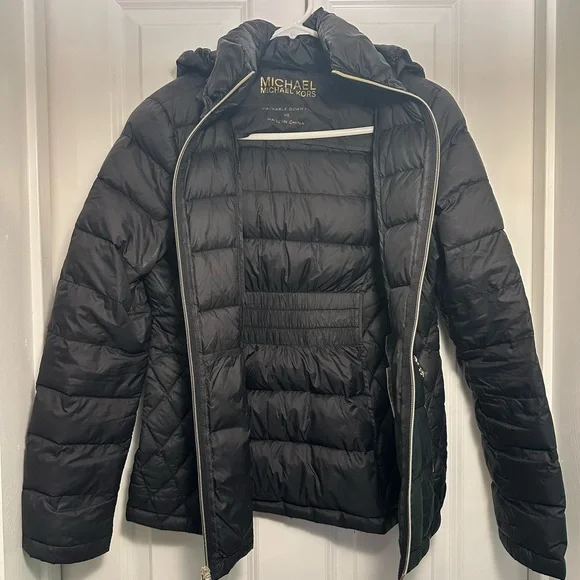 Michael Kors packable down fill jacket, black, women’s xs - Picture 3 of 5